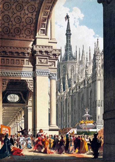 Karnevaali Piazza Duomolla Milanossa tekijältä Carlo Ferrario