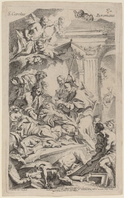 San Carlo Borromeo antamassa viimeisen ehtoollisen ruton uhreille tekijältä Carlo Innocenzo Carlone