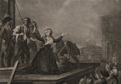 Madame Élisabeth de France, kuninkaan sisar, ennen giljotiinia 10. toukokuuta 1794, n. 1795 tekijältä Carlo Lasinio
