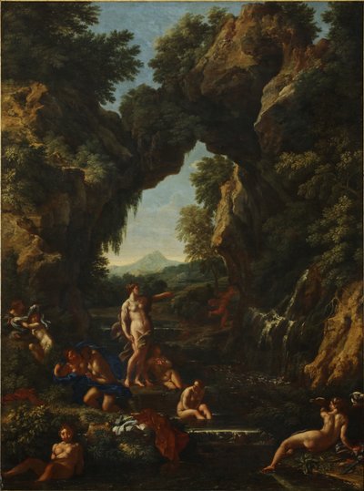 Maisema Dianan ja Actaeonin kanssa, n. 1657 (öljy kankaalle) tekijältä Carlo Maratta or Maratti
