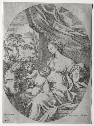Neitsyt ja lapsi lapsen kanssa St. John, 1647. tekijältä Carlo Maratta or Maratti