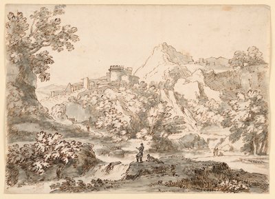 Piirustus, Maisema ja kaupunki, 1750-1770 tekijältä Carlo Marchionni