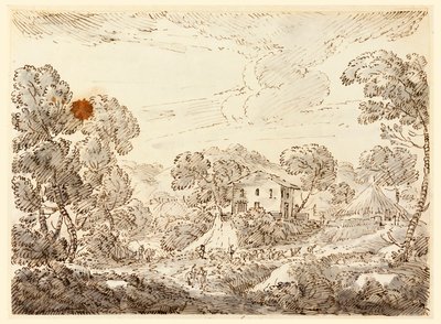 Piirros, Talonpojan asunto metsäisessä maassa, 1750-1770 tekijältä Carlo Marchionni