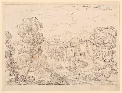 Piirros, Trattoria metsässä, 1760-1770 tekijältä Carlo Marchionni