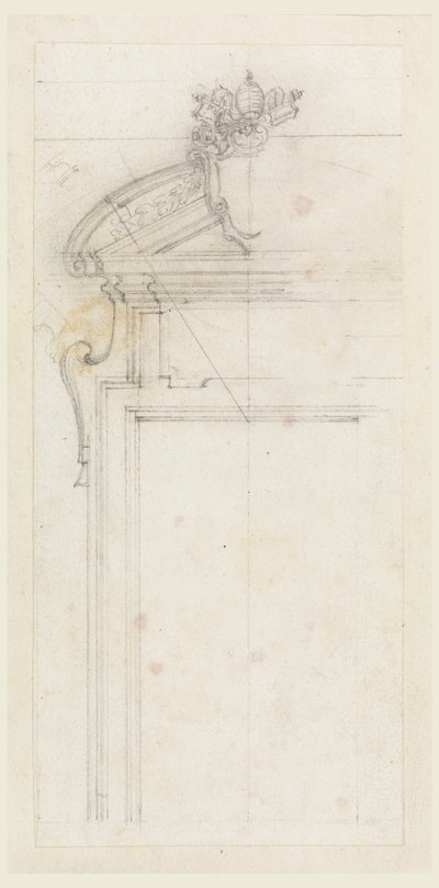 Piirustus, ovikotelon malli, 1725-50 tekijältä Carlo Marchionni