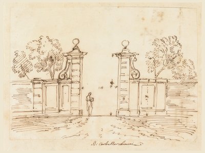 Piirustus, huvilan portin luonnos, 1750-55. tekijältä Carlo Marchionni