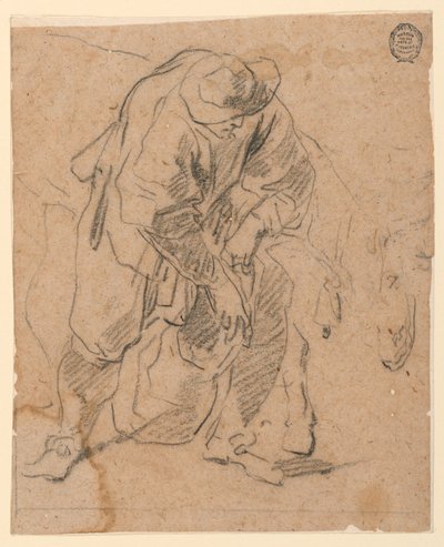 Piirros, Talonpoika laukun kanssa, 1728-78 tekijältä Carlo Marchionni