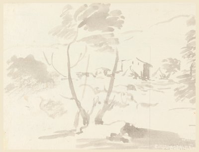 Piirustus, Luonnos puista maisemassa, 1760-1780 tekijältä Carlo Marchionni