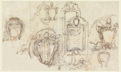 Piirustus, luonnoksia, 1740-58 tekijältä Carlo Marchionni