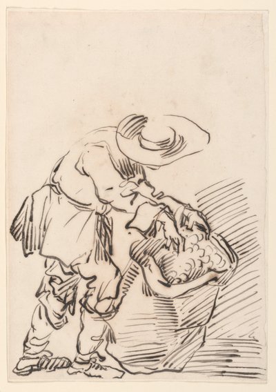 Piirros, Työläinen talonpoika, 1728-78 tekijältä Carlo Marchionni