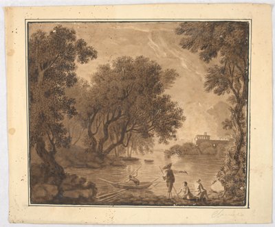 Kalastajat maisemassa tekijältä Carlo Marchionni