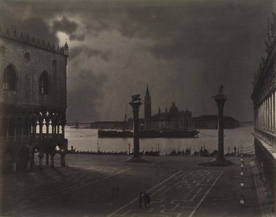 Venetsia: Pyhän Markuksen katse kohti San Giorgio Maggiorea kuutamossa tekijältä Carlo Naya