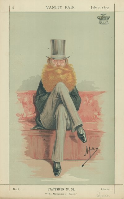 Earl Spencer, Rauhan lähettiläs, 2. heinäkuuta 1870, Vanity Fair -sarjakuva tekijältä Carlo Pellegrini
