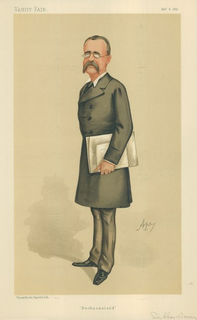 Kenraalimajuri Sir Charles Warren, Bechuanaland, 6. helmikuuta 1886, Vanity Fair -sarjakuva tekijältä Carlo Pellegrini