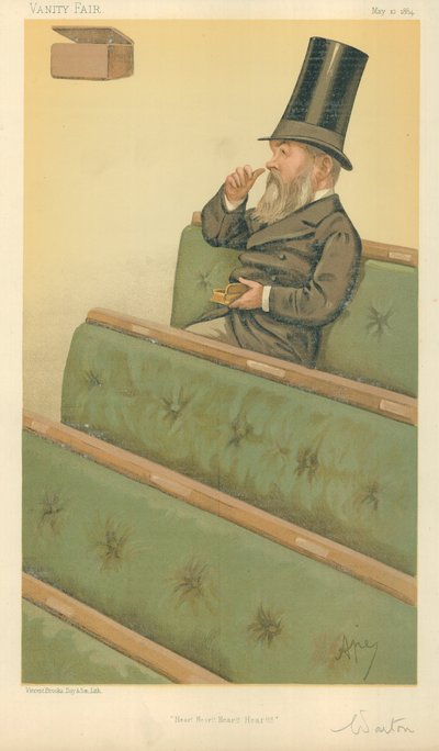 Herra Charles Nicholas Warton, Hear Hear Hear Hear, 10. toukokuuta 1884, Vanity Fair -sarjakuva tekijältä Carlo Pellegrini