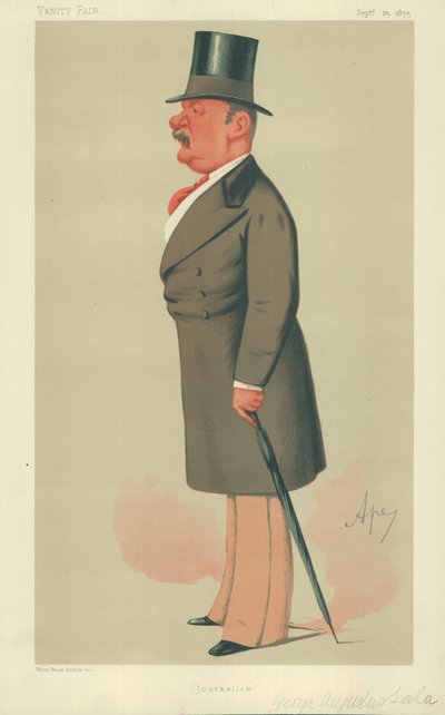 Mr George Augustus Sala, Journalismi, 25. syyskuuta 1875, Vanity Fair -sarjakuva tekijältä Carlo Pellegrini