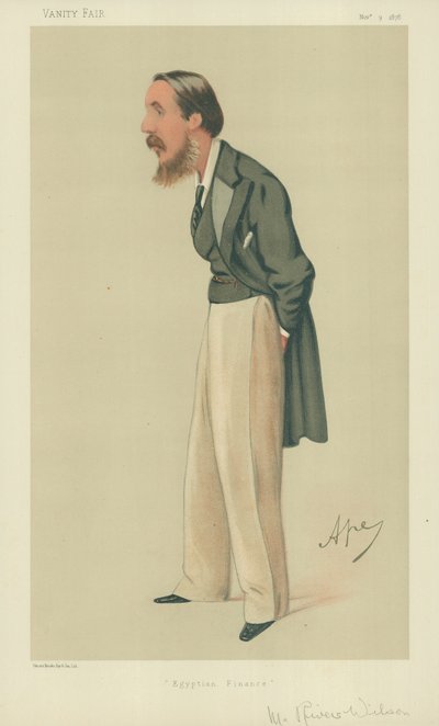 Mr Rivers Wilson, Egyptin talous, 9. marraskuuta 1878, Vanity Fair -sarjakuva tekijältä Carlo Pellegrini