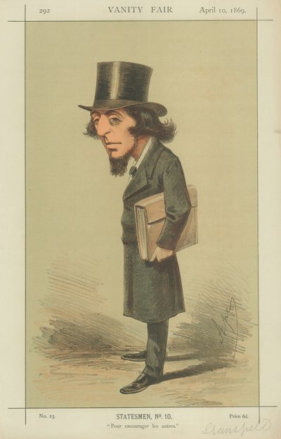 Rt Hon James Stansfeld, rohkaista muita, 10. huhtikuuta 1869, Vanity Fair -sarjakuva tekijältä Carlo Pellegrini