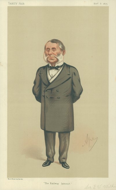 Sir Edward William Watkin, The Railway Interest, 6. marraskuuta 1875, Vanity Fair -sarjakuva tekijältä Carlo Pellegrini
