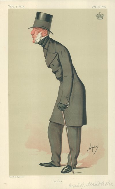The Earl of Stradbroke, Suffolk, 31. heinäkuuta 1875, Vanity Fair -sarjakuva tekijältä Carlo Pellegrini