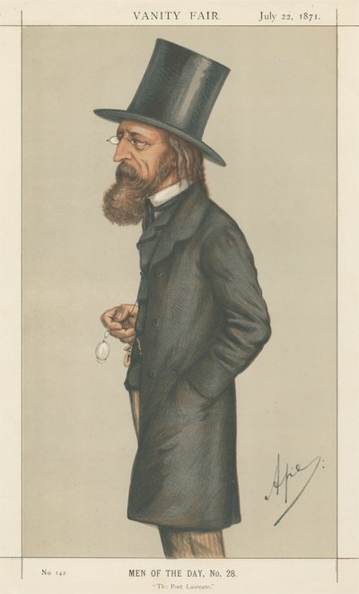 Runoilijapalkinnon saaja, Lord A. Tennyson (Vanity Fair -sarja) tekijältä Carlo Pellegrini