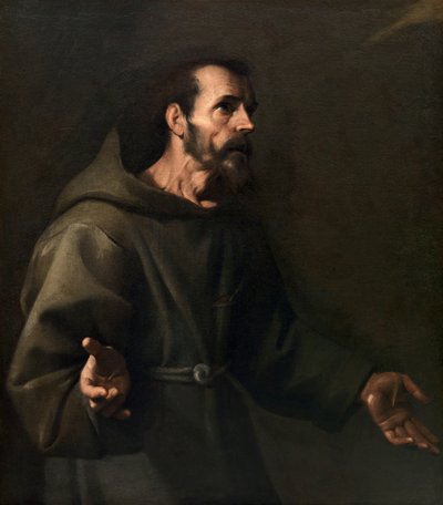 Pyhä Franciscus vastaanottaa Stigmatat, noin 1611. tekijältä Carlo Sellitto