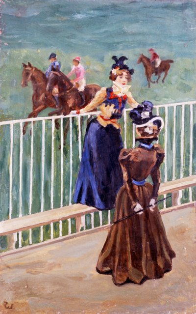 Paris, kilparadalla, Carlo Wostry (1865-1943), öljy kankaalle, 55x35 cm tekijältä Carlo Wostry