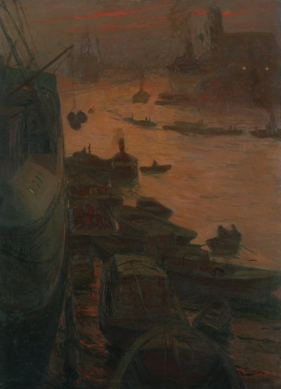 Hampurin satama Emperors Quayn vieressä, 1911 tekijältä Carlos Grethe
