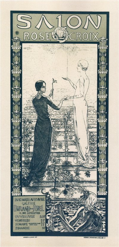 Rose & Cross -seuran näyttely tekijältä Carlos Schwabe