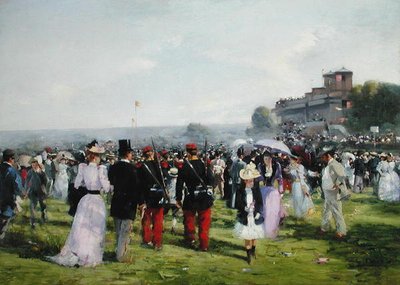 Kilpailujen loppu Auteuilissa, n. 1893 (öljy kankaalle) tekijältä Carlton Alfred Smith