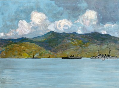 Sotalaivamme rannikolla lähellä Santiago de Cubaa, 3. kesäkuuta 1898 tekijältä Carlton Theodore Chapman