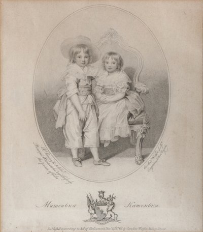 Muotokuva kreivi Mihail Semjonovitš Vorontsovista 1782-1856 ja kreivitär Jekaterina Semjonovna Vorontista tekijältä Caroline Watson