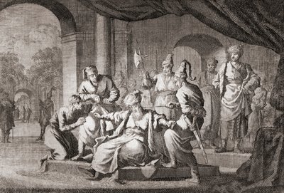 Noble kuristettu silkkinauhalla. Ottomaanien valtakunta (tulostus) tekijältä Caspar (after) Luyken