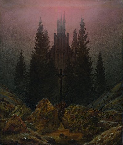 Risti ja katedraali vuoristossa tekijältä Caspar David Friedrich