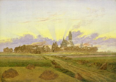 Aamunkoitto Neubrandenburgissa (öljy kankaalle) tekijältä Caspar David Friedrich