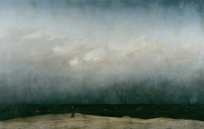 Munkki meren rannalla. 1808-1810 tekijältä Caspar David Friedrich