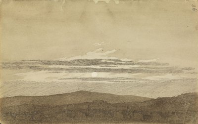 Vuoristomaisema auringonlaskussa tekijältä Caspar David Friedrich