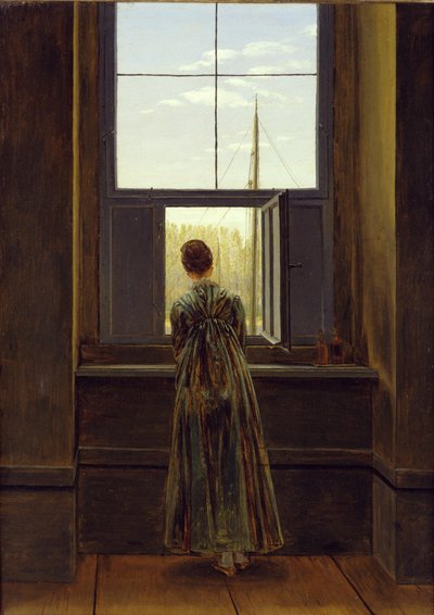 Nainen ikkunan ääressä tekijältä Caspar David Friedrich