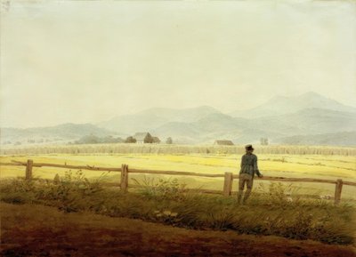 Vuoristomaisema ja hahmo (Schmiedebergin harju) tekijältä Caspar David Friedrich