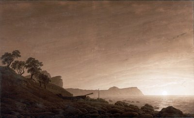 Saksa: Näkymä Arkonasta kuun noustessa Näkymä Arkonasta kuun noustessa tekijältä Caspar David Friedrich