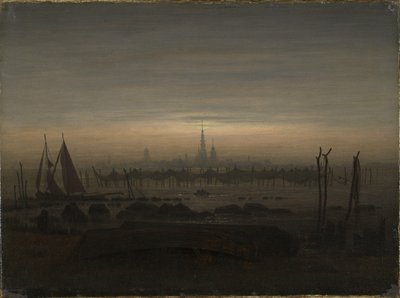 Greifswald kuunvalossa tekijältä Caspar David Friedrich