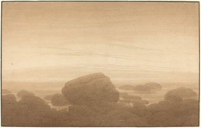 Kuunnousu tyhjällä rannalla tekijältä Caspar David Friedrich