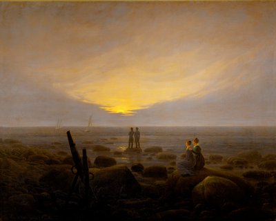 Kuun nousu meren yllä tekijältä Caspar David Friedrich