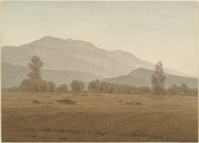Uusikuu Riesengebirge-vuorten yläpuolella tekijältä Caspar David Friedrich