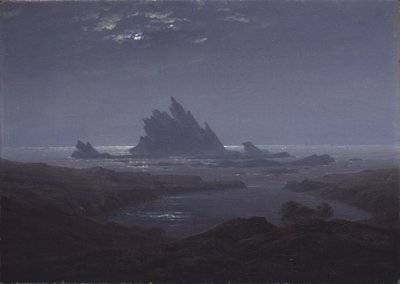 Rocky Reef meren rannalla, n. 1824 tekijältä Caspar David Friedrich