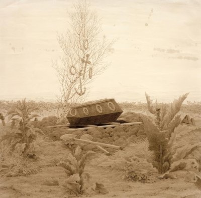 Sarg auf einem frischen Grab tekijältä Caspar David Friedrich