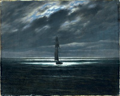 Merikappale kuunvalossa (öljy kankaalle) tekijältä Caspar David Friedrich