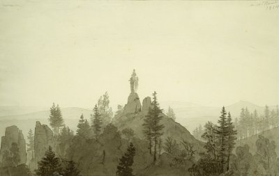 Madonnan patsas vuoristossa tekijältä Caspar David Friedrich