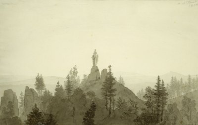 Madonnan patsas vuoristossa tekijältä Caspar David Friedrich