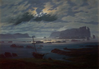 Pohjanmeri kuutamossa, 1823-24 tekijältä Caspar David Friedrich